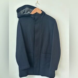 A.P.C. Navy wool hooded overcoat men’s size M